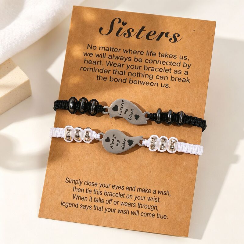 Cross-border exclusive, colorfast letter and heart-shaped charm bracelet, stainless steel, adjustable, comes with a card and paper packaging, wholesale Cross-border exclusive, colorfast letter and heart-shaped charm bracelet, stainless steel, adjustable, comes with a card and paper packaging, wholesale