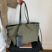 跨境复古帆布包包女大容量托特包百搭日系新款通勤包手提单肩包