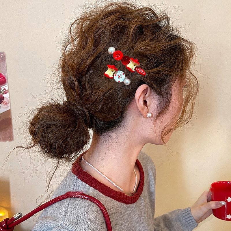 16# red button apple side clip [two-piece set]