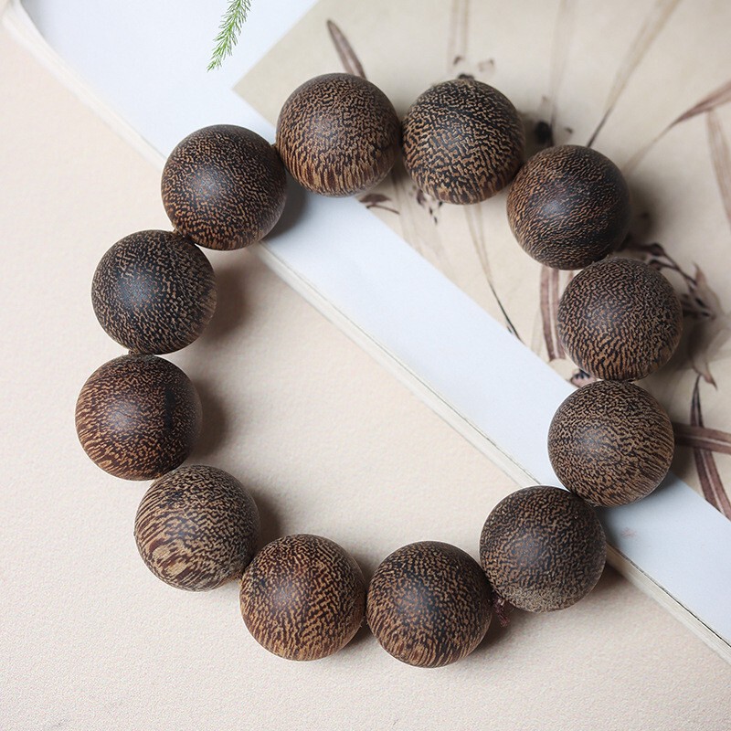 Natural White Qinan Agarwood 2.0 Round Bead Prayer Beads Men's and Women's Multi-Circle Bracelet Buddhist Beads Cultural Play Jewelry Fine Ethnic Style Natural White Qinan Agarwood 2.0 Round Bead Prayer Beads Men's and Women's Multi-Circle Bracelet Buddhist Beads Cultural Play Jewelry Fine Ethnic Style