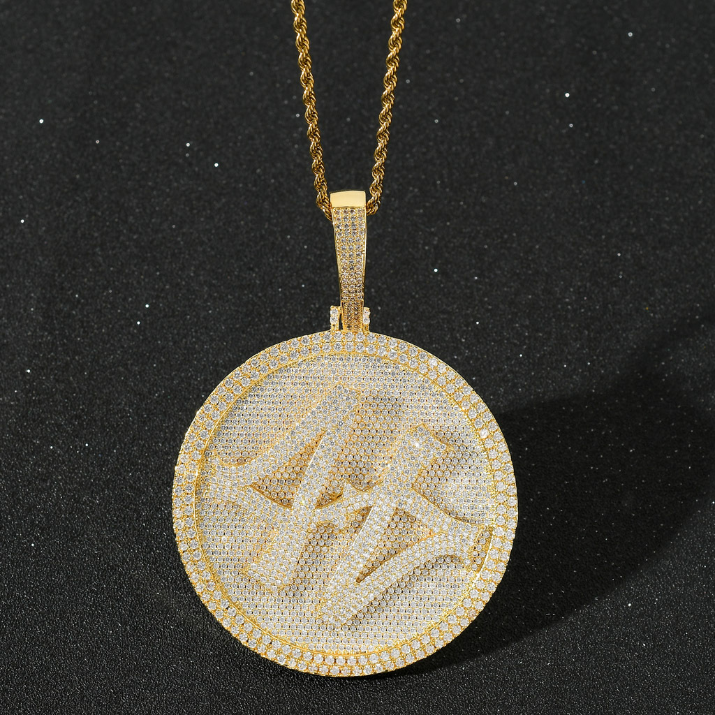 Rotatable Pendant Necklace For Men Solid Zircon Hip Hop Style_voghion.com
