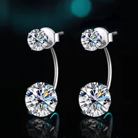 Platinum fashionable classic earrings, silver 925 sample