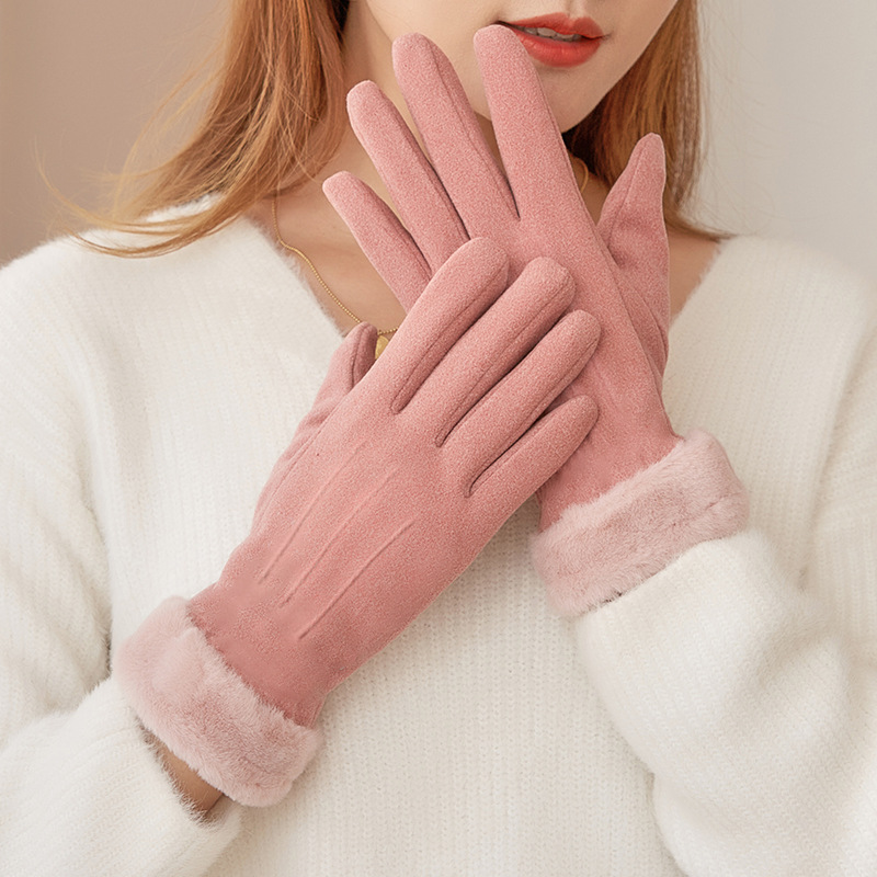 Guantes de invierno para mujer ciclismo esquí ciclismo guantes a prueba de viento a prueba de frío pantalla táctil engrosada calefacción guantes calientes al por mayor