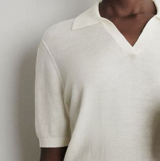 0630017-C Linen Blend Short-Sleeved Knit Shirt-Ac328 0630017-C Linen Blend Short-Sleeved Knit Shirt-Ac328