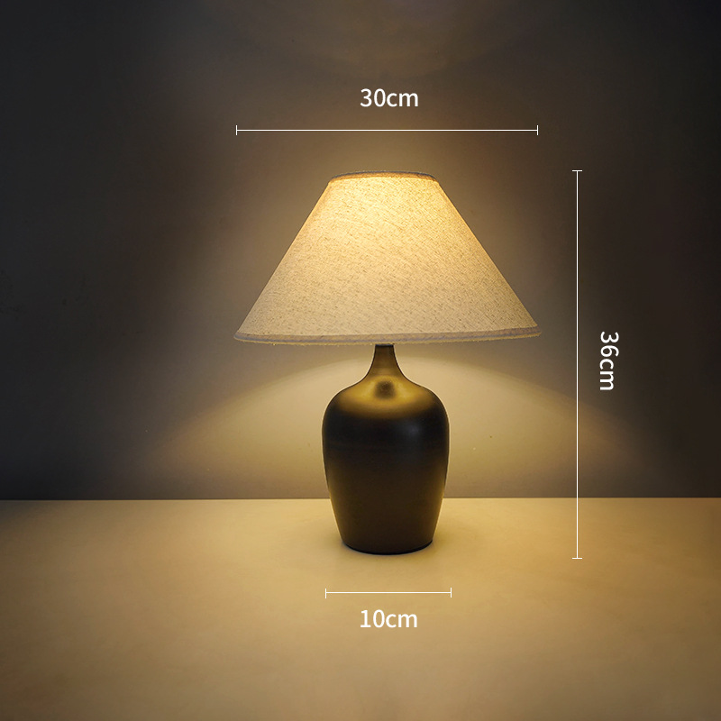 Lámpara de mesa de cabecera de dormitorio con impresión retro, lujo ligero, sensación de alta gama, decoración de lámpara de mesa nórdica, ambiente de estudio, luz de noche, habitación