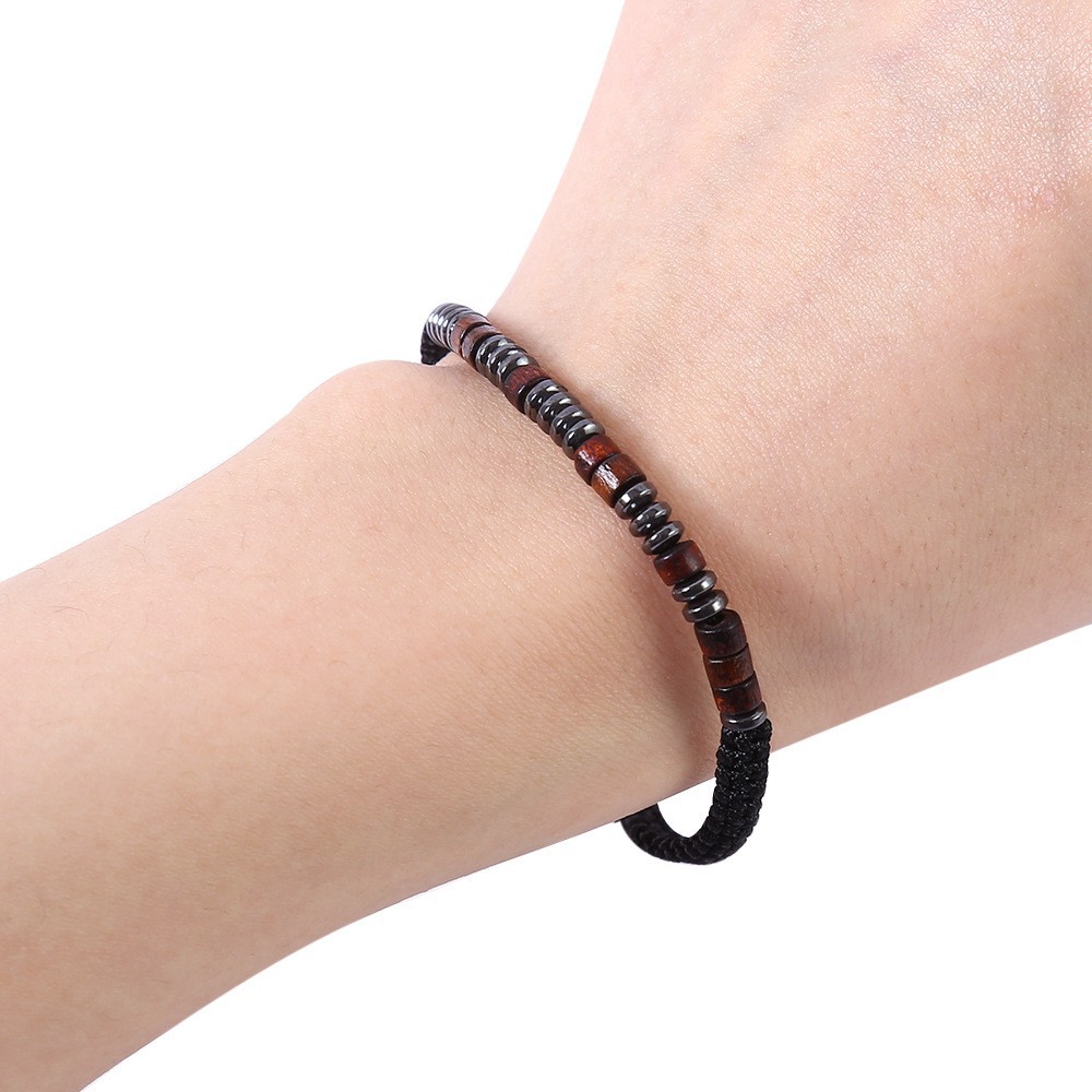 15g Weight Iron Stone Pendant Material Drawstring Bracelets Classification rope Chain Material 1 Piece Quantity Holiday, Daily Occasion rope, Iron Stone Material Geometric Pattern Unisex Gender Beaded, Braid Design Classic Style Style Classic Style Geometric Rope Iron Stone Wholesale Drawstring Bracelets 1