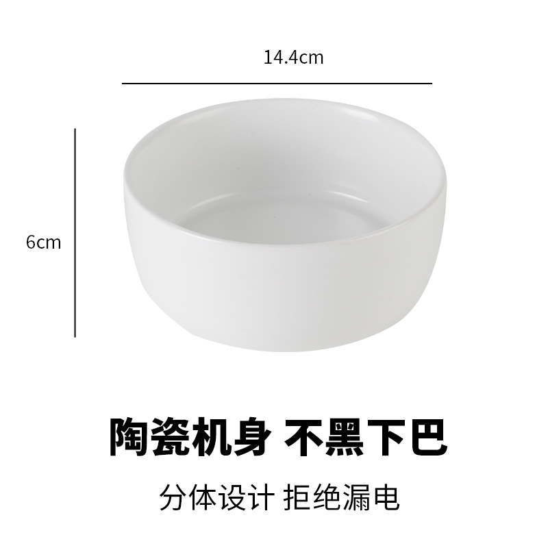Silencioso y sin fugas Pet Temperatura constante Tazón para gatos Cerámica Mentón anti-negro De gran capacidad Temperatura regular Bebedero para gatos