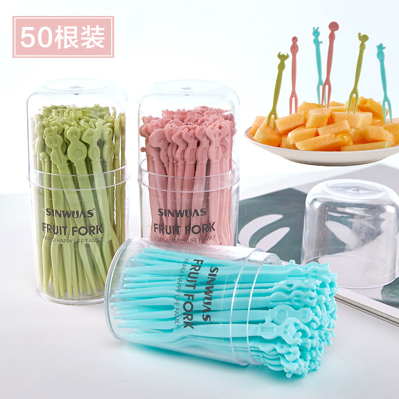 Household fruit fork creative cute cartoon fruit pick…