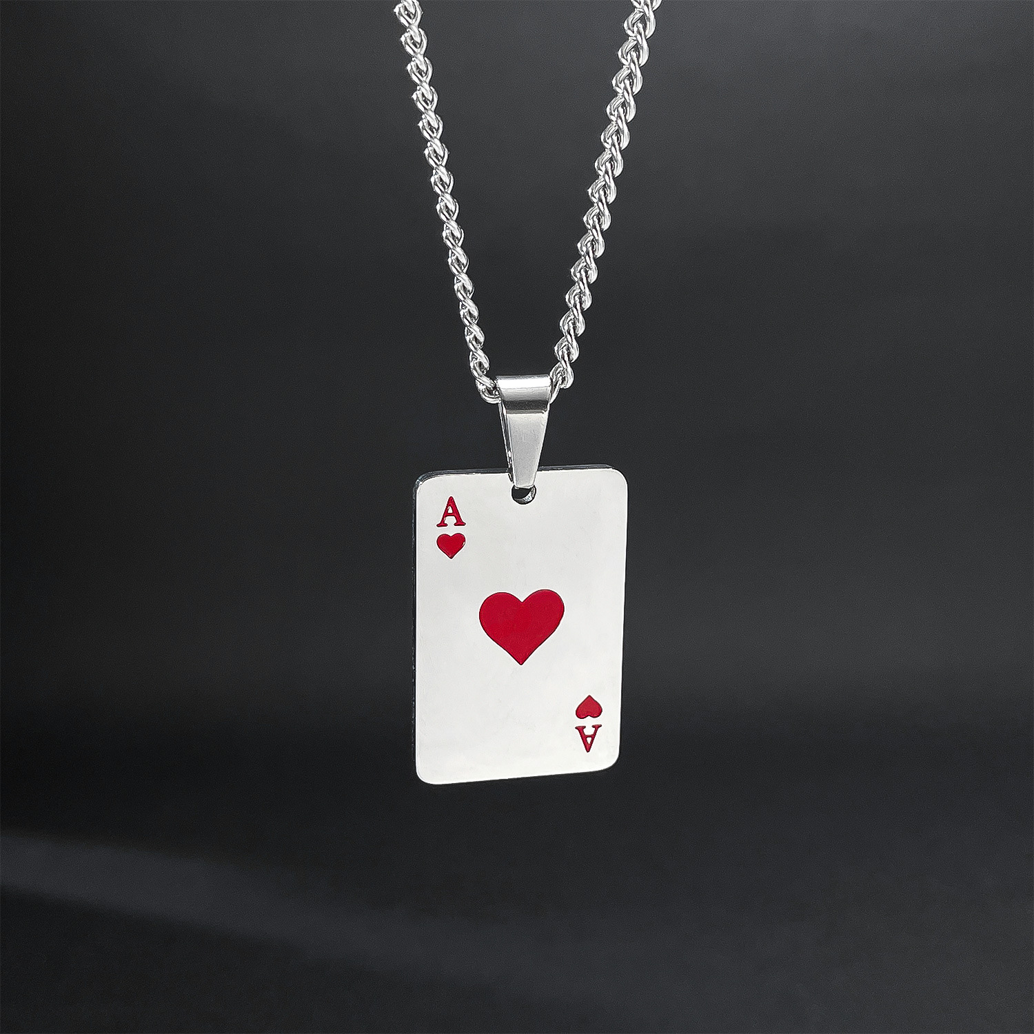 European and American Cross-Border Jewelry Wholesale Fashion Trendy Hip-Hop Titanium Steel Necklace for Women Simple Heart Stainless Steel Pendant Jewelry