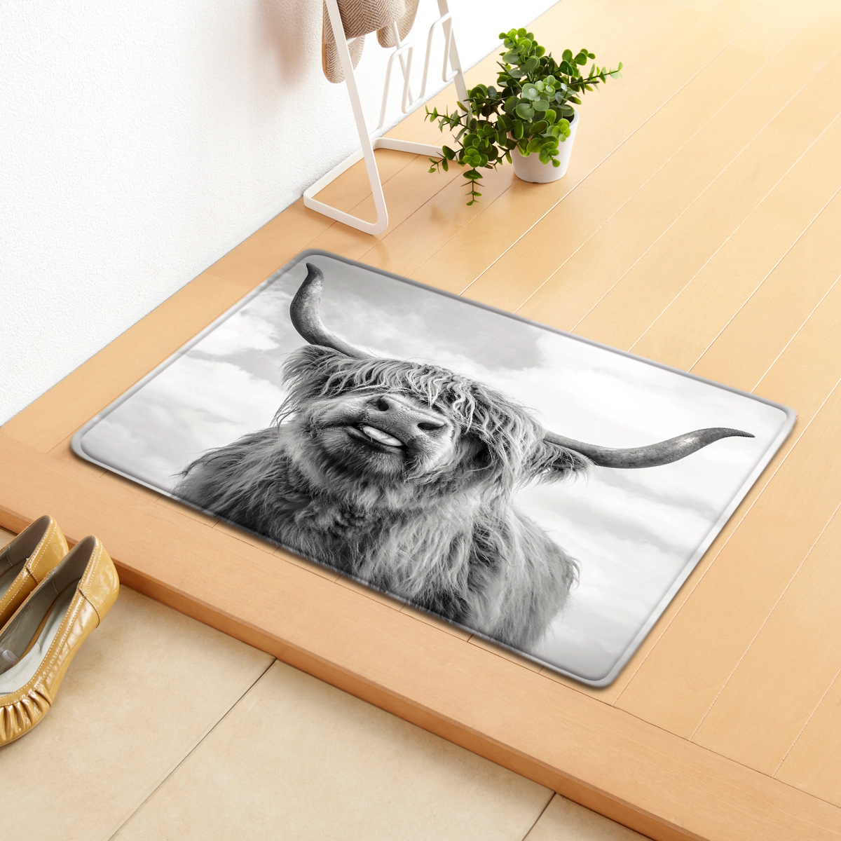 Entrada de bienvenida pequeña alfombra de piso transfronterizo absorbente antideslizante alfombra de piso baño dormitorio sala de estar puerta alfombra de bienvenida