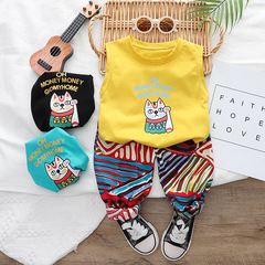 Children's clothing boys summer suit 2023 new style small and medium-sized summer boys handsome street sleeveless vest fashionable