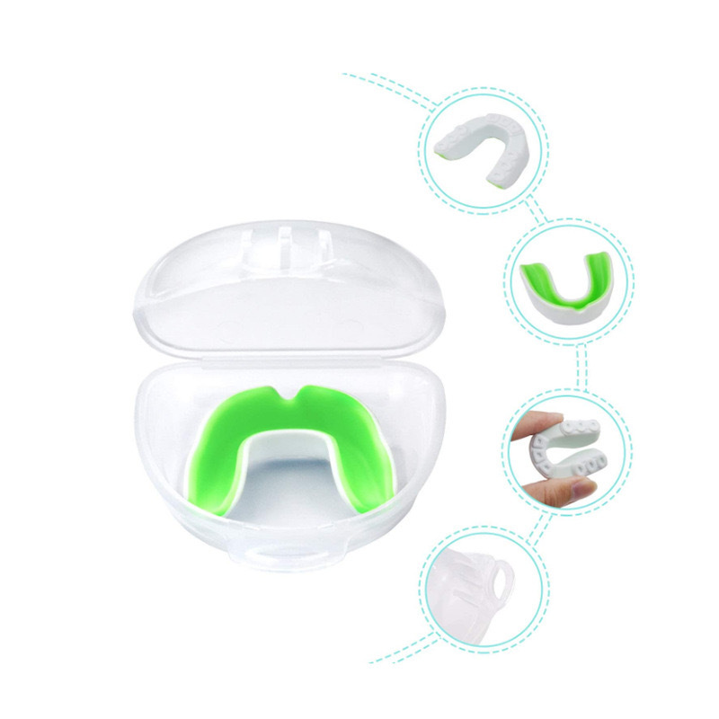 Productos transfronterizos, protectores bucales de dos colores para adultos y niños, con nueva caja de dientes, brackets deportivos de dos colores EVA de grado alimenticio