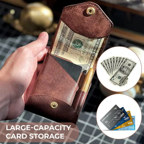 Cross-Border Retro Pu Multifunctional Coin Purse, Men's and Women's Card Holder, Bullet-Shaped Pen, Personalized Creative Gift Box, Wholesale