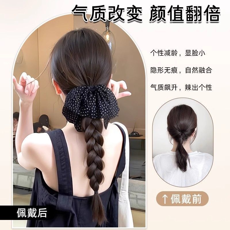 Estilo coreano elegante puntita bowknot pinza retro suave media corbata de cabello cola de caballo pinza de tiburón sombrero de captura de cabello mujer
