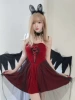 W070 red dress, necklace, wings