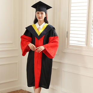 博士服毕业服文科理科贡绒面料导师服大学研究生学位服工科学士服-阿里巴巴
