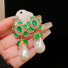 Silver needle, retro advanced earrings from pearl, high-quality style, bright catchy style, wholesale