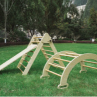 Marco de escalada para bebés transfronterizo de madera maciza tobogán interior para niños combinación de tobogán de cama de entrenamiento de integración sensorial para bebés