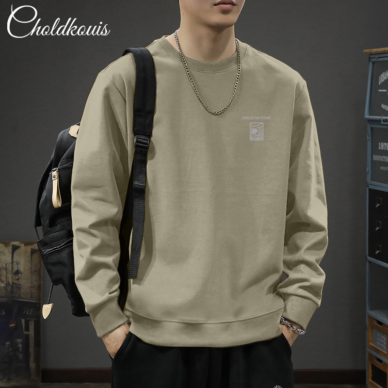 오트밀그레이 라운드넥 스웨트셔츠 레귤러스타일-2166【GL】