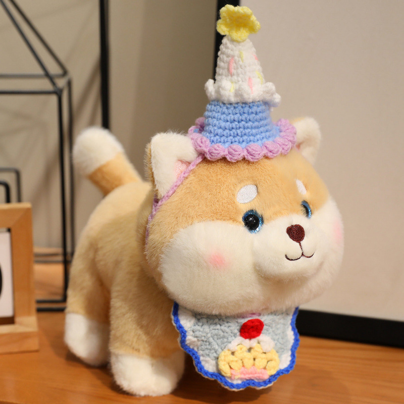 Bonita muñeca de bambú, pastel de cumpleaños, sombrero de bambú, muñeca de peluche, juguetes de peluche para niños, regalo de cumpleaños tranquilizador