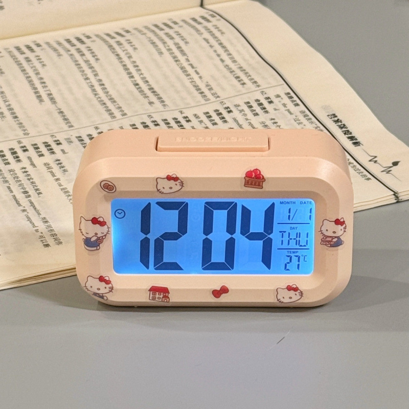 キティミニ発光学生目覚まし時計かわいいタイミング多機能ポータブル寮デスクトップコンパクト卓上時計|undefined