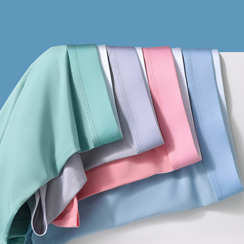 Tiktok Kuaishou viven ropa interior de seda de hielo de los Hombres Calientes entrepierna de algodón puro boxeadores antibacterianos boxeadores de los hombres ventas directas de la fábrica