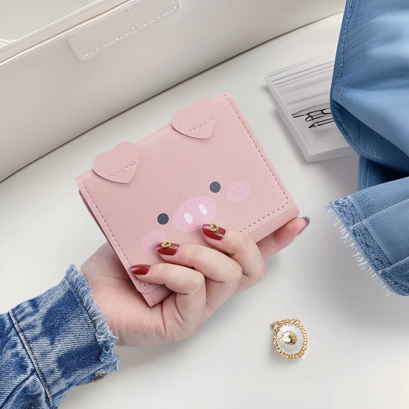 Dummy Piggy Cartoon Wallet Women's Simple Fashion 30% Fold Female Student Coin Wallet Multi-card Multi-functional One-piece Bag Dummy Piggy Cartoon Wallet Women's Simple Fashion 30% Fold Female Student Coin Wallet Multi-card Multi-functional One-piece Bag