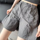 Grey Work Shorts Women's 2025 Summer Thin Casual High Waist Wide Leg Design Sense Sports American Pants
