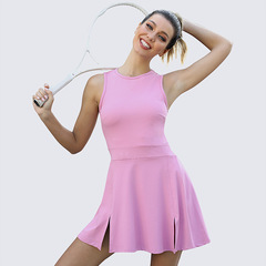 Cross-border naked one-piece yoga tennis skirt, quick-drying golf sports skirt, shorts, anti-exposure fitness two-piece set