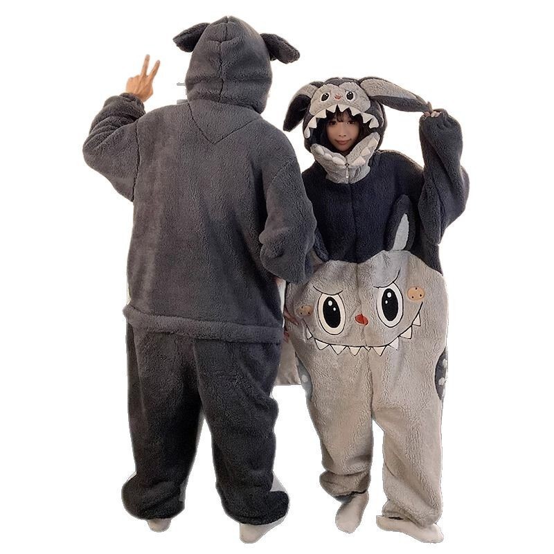 Wholesale Kuromi Men's and Women's Children's Rogue Rabbit Alie Devil Cartoon Animal One-Piece Pajamas Men's and Women's Home Clothes Wholesale Kuromi Men's and Women's Children's Rogue Rabbit Alie Devil Cartoon Animal One-Piece Pajamas Men's and Women's Home Clothes