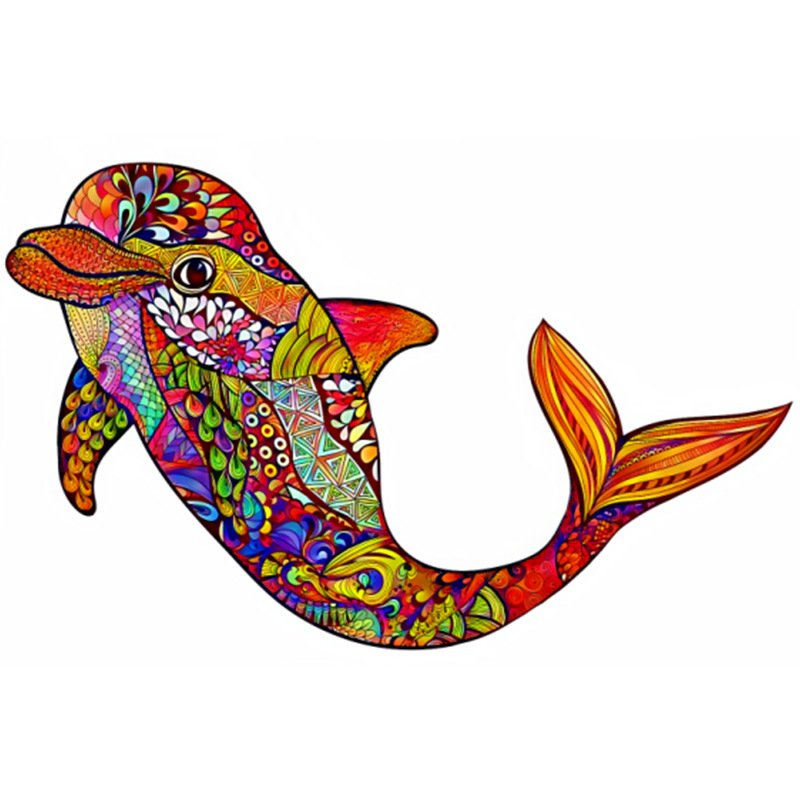 Especial en forma de rompecabezas de madera León búho Lobo Tyrannosaurus animal transfronterizo rompecabezas irregular bloques de construcción de los niños de juguete