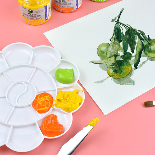 Thickened 13 cm plum blossom plate plastic transparent palette small plum blossom palette children's paint palette