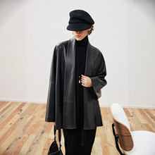 2025秋冬新款进口鹿纹羊皮松弛感皮衣外套真皮荔枝纹休闲款外搭