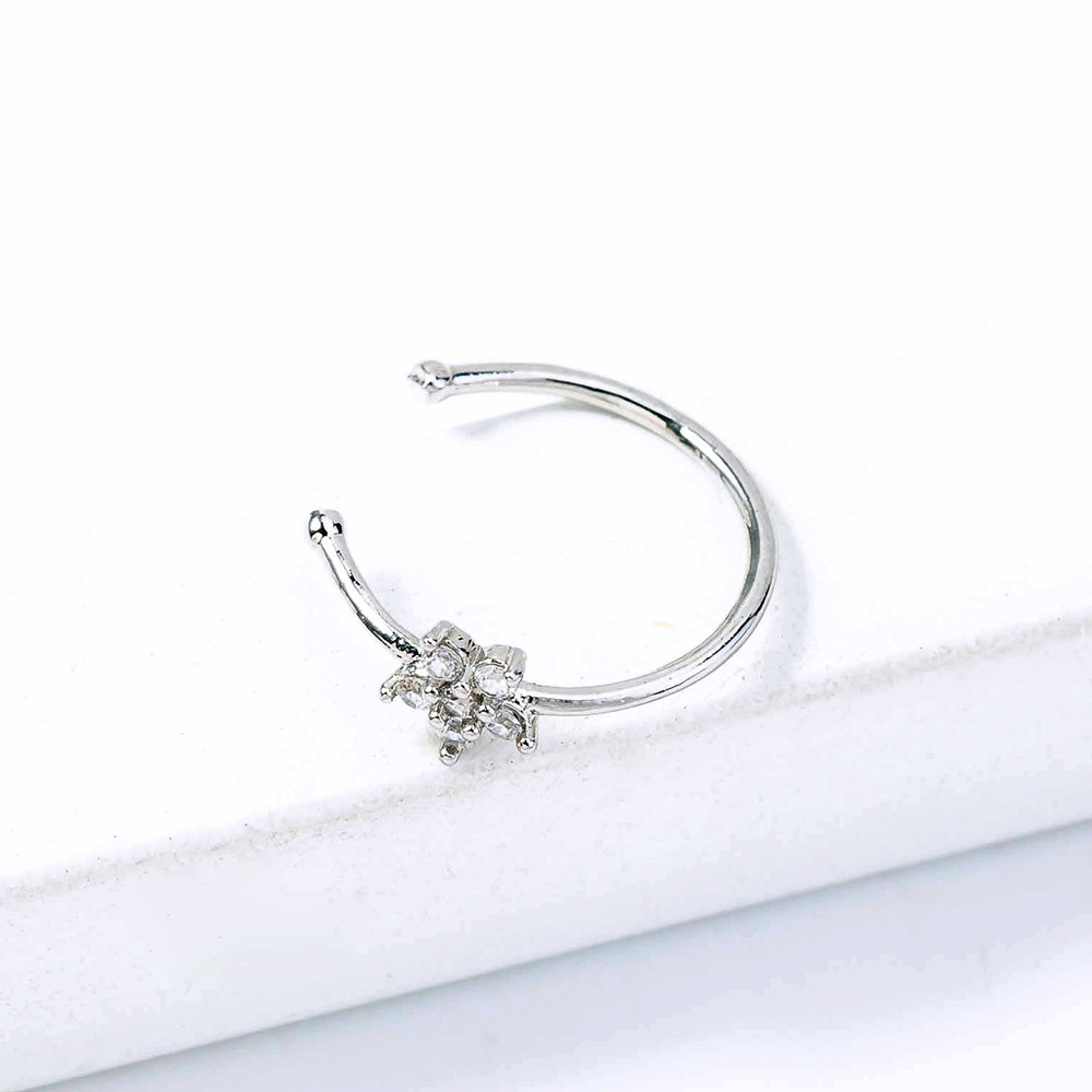 Fashion Star Copper Zircon Nose Ring Piercing Jewelry Wholesale display picture 1