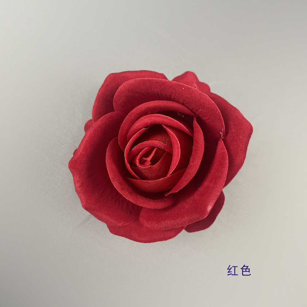 Simulación mini tela de terciopelo de diámetro de 7cm de rosa de alta simulación de cabeza de flor flor flor de pared flor de muñeca flor