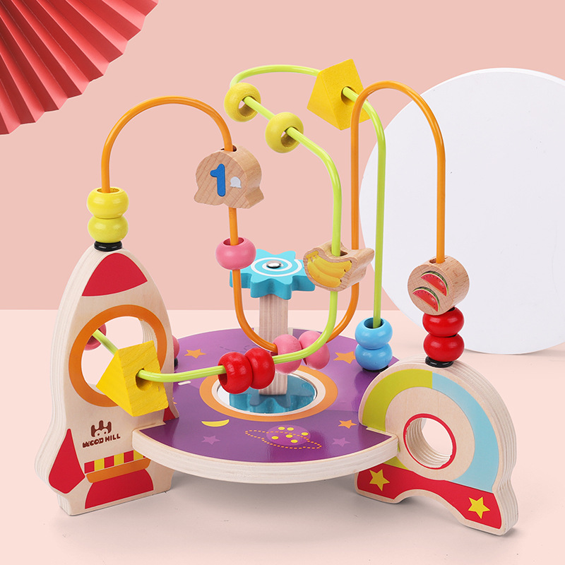 Bebé niño alrededor de las cuentas multifunción para beneficiar la inteligencia y el cerebro juguetes con cuentas niños y niñas 0 bebés 1 1 2 años 3 educación temprana image 17