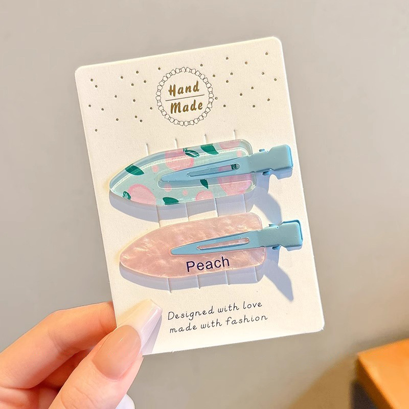 Coreano dulce gelatina flor triturada ondulación puntuación cuadricada clips para el cabello de los niños adorables sin marcas laterales clips para el cabello