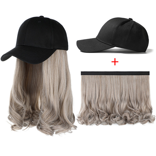 Wig manufacturer wholesale detachable long curly hair ladies fashion new hat wig European and American foreign trade supply