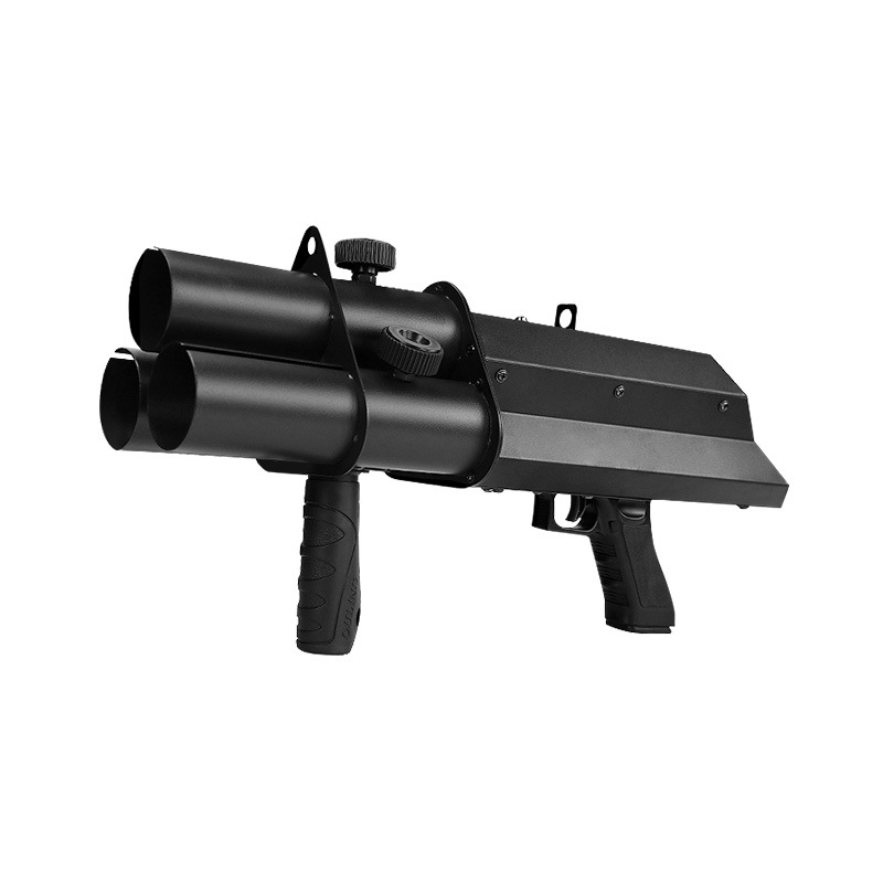 Pistola de saludo electrónica KTV bar club nocturno escenario atmósfera props de boda pistola de papel de papel de color pistola de regalo de tres cabezas