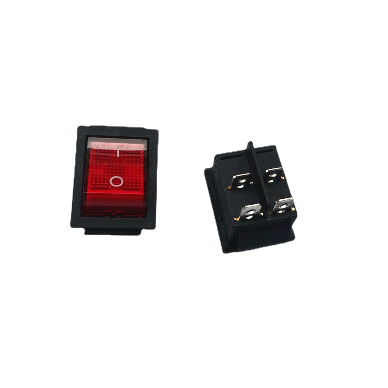 批发KCD4船型开关22*28四脚两档带灯铜脚电源桥型翘板开关