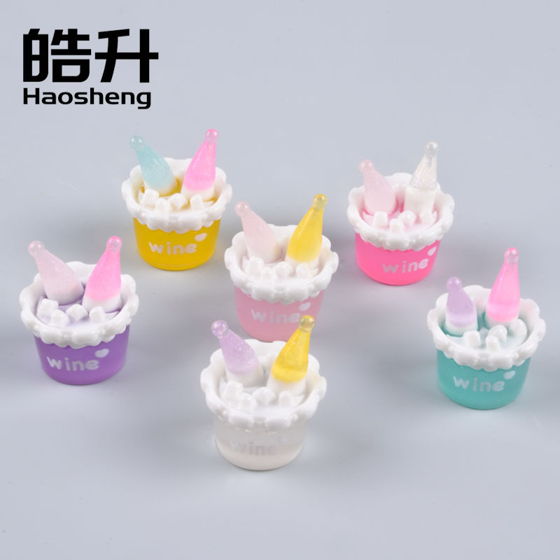 Handmade DIY Artificial Food Toy Luminous Two-Color Cone Ice Cream Cup Doll House Kidsren's Toy Desktop Decoration