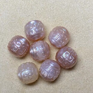Pearl Carving Pearl Folding Pier Spacer Bead Top Bead Natural Freshwater Pearl 108 Buddha Bead Pearl Carving