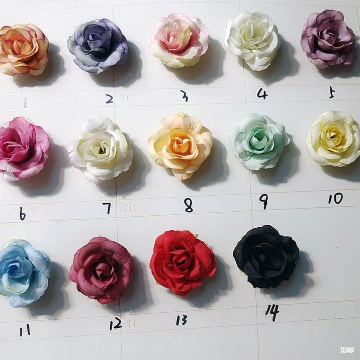 4cm仿真小玫瑰花朵婚礼撒花情人节婚庆花墙手工diy花环家居装饰觅