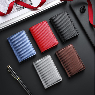 Cross-Border Men's Anti-Theft Ultra-Thin Carbon Fiber Rfid Automatic Card Ejector Aluminum Alloy Card Holder Bank Card Wallet