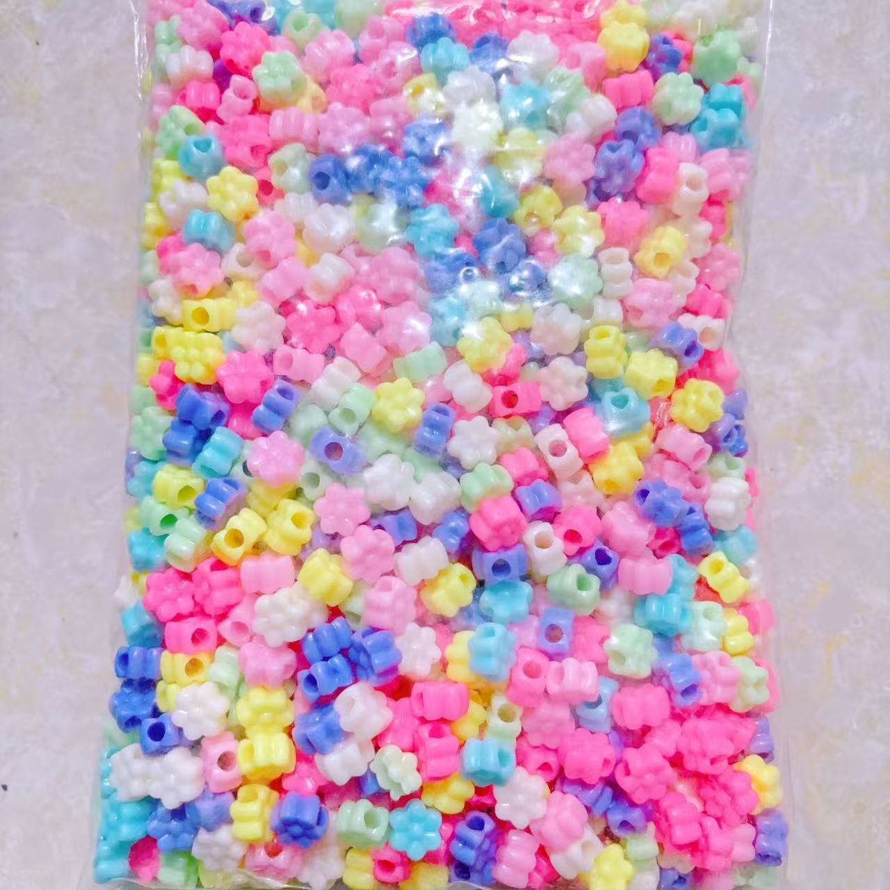 2025 Nuevas cuentas de cabello baratas en bolsa nuevas cuentas de plástico de color primavera diy gran agujero image 26