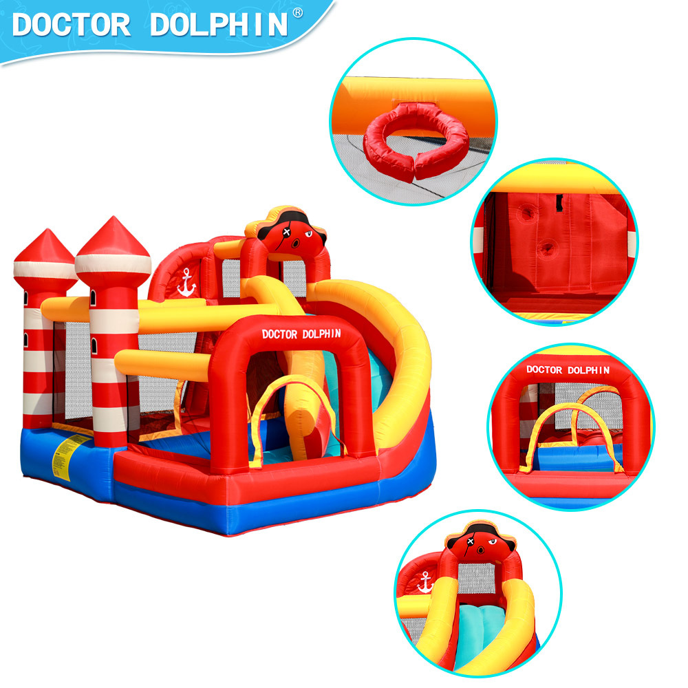 Castillo inflable infantil Doctor Dolphin, estilo pirata y pulpo, trampolín inflable para uso doméstico, tobogán, castillo inflable para niños