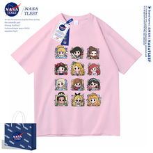 NASA联名短袖男女童T恤卡通公主热销印花百搭圆领衫新货批发