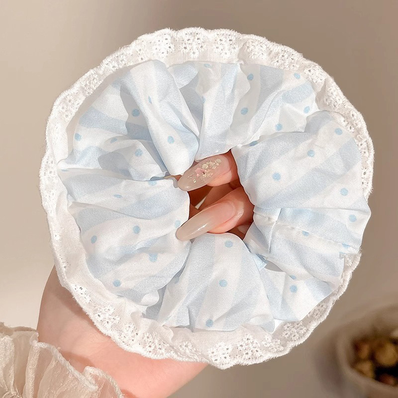 Dulce de alto nivel, anillo de cabello de intestino grueso, cordón de cabello de cola de caballo baja coreana, cordón de cabello grande, delicado, adornamiento de cabello de princesa de alto valor