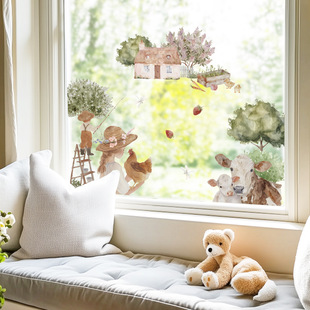 Funlife AliExpress New Product Country Garden Window Sticker Farm Life DIY Electrostatic Window Sticker SE1416