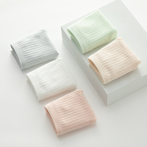 Student Japanese style breathable pure cotton crotch bag hip Randy underwear women's briefs simple solid color thin section Mo mid-waist